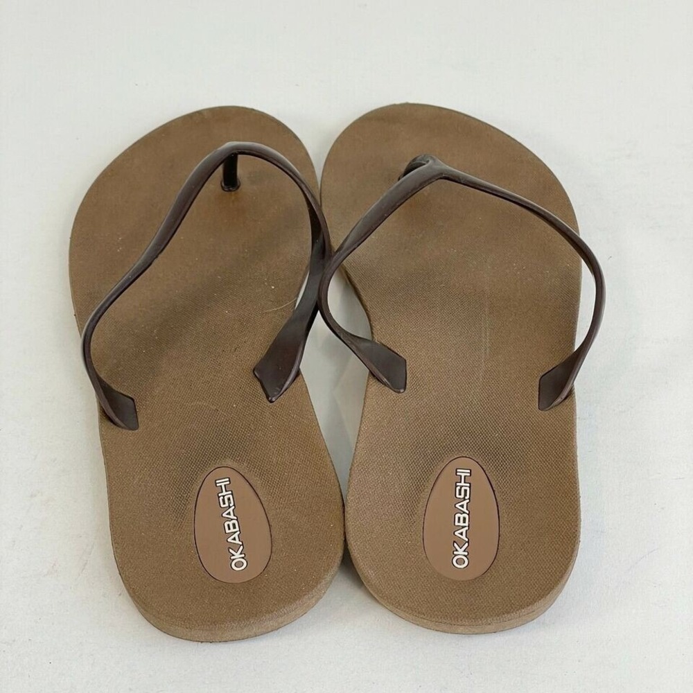 Okabashi Shoreline Flip Flop Thong Slippers Womens 6 Brown Casual Slip Resistant - Picture 4 of 7